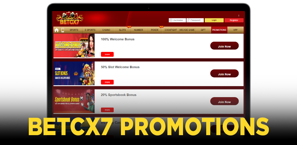 BetCX7 welcome bonus promotions